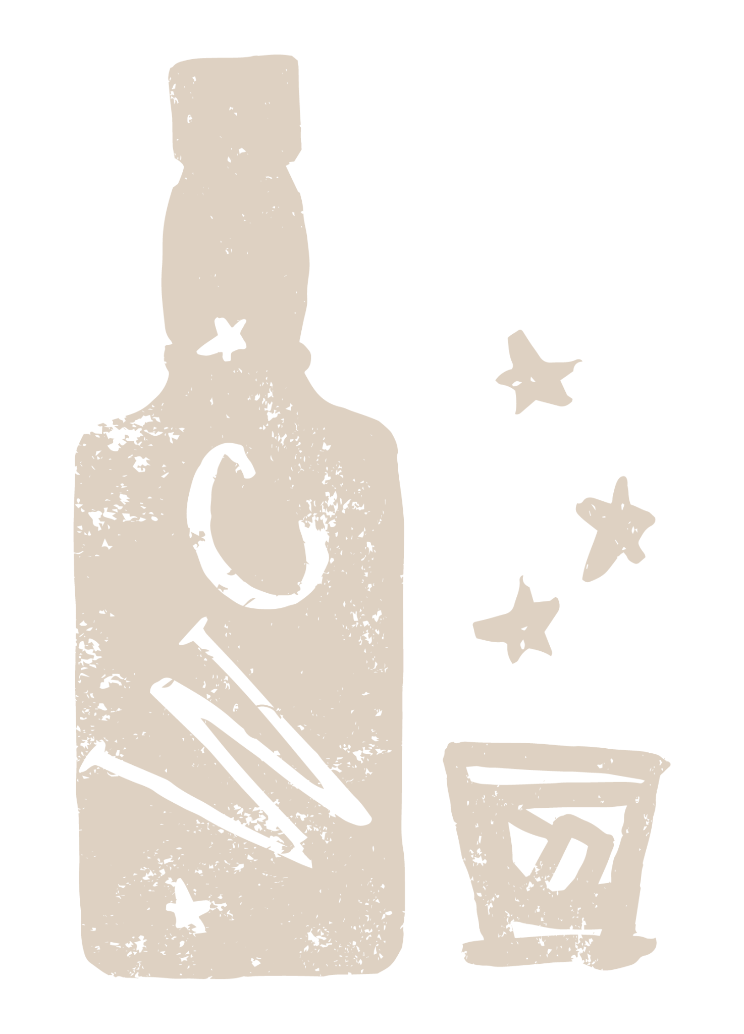 Whiskey Club bottle illustration